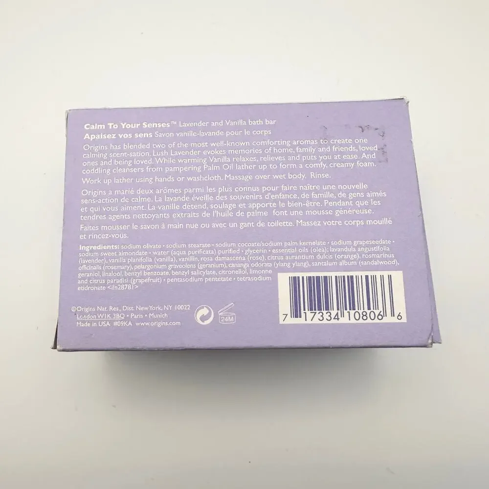 Origins Calm To Your Senses Lavender and Vanilla Bath Bar NIB Discontinued 5oz